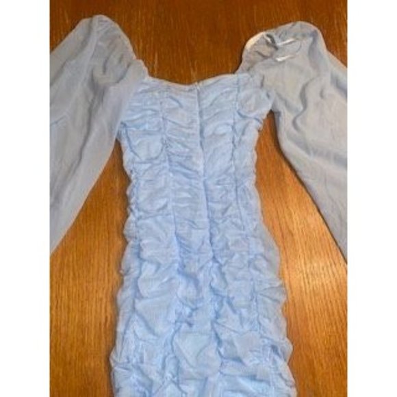 Hello Molly Blue Ruched Bodycon Mini Dress-2 - Picture 5 of 6